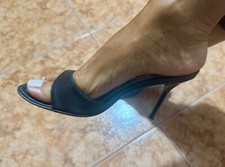 SANDALO NERO donna 38 alto sandali stiletto tacco alto spillo IN SALDO