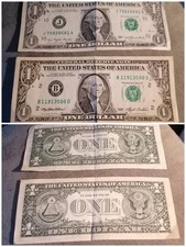 2 banconote da 1 dollaro