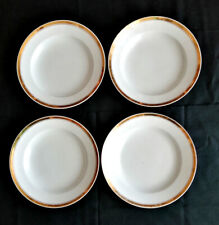 SET 4 PIATTI PIANI BORDO ORO ANTICA PORCELLANA