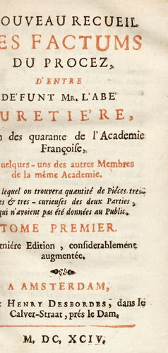 Furetière nouveau recueil - |,