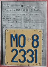 LAMBRETTA LI 150 II SERIE 1961 TARGA E VISURA