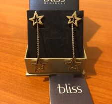 Orecchini Bliss gioielli, in acciaio e brillantini, pendenti a forma di stella