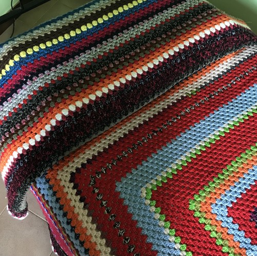 Coperta vintage righe fatta - coperta, a
