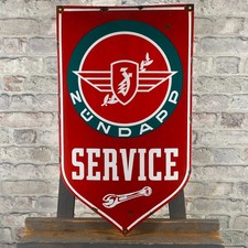 Insegna smaltata ZÜNDAPP 23,6x13,8" (60x35 cm) grande insegna da parete vinta...