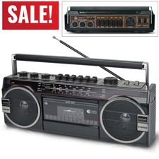 Boombox Radio Lettore Cassette Registratore Radio AM/FM/SW con Bluetooth Stile Anni 80