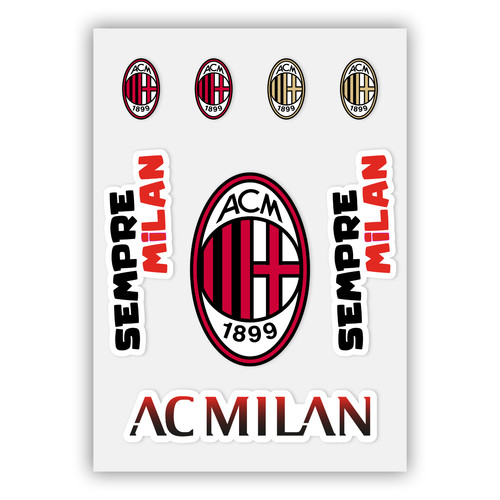 Adesivi squadre calcio milan - adesivi,