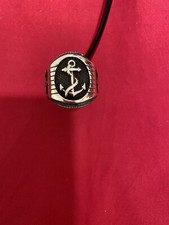 Anello Uomo,n.20,Chevalier Ovale Ancora con corda,Argento 925.Bellissimo,Perfett