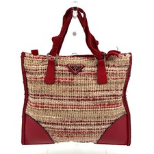 Borsa tote PRADA tweed rossa