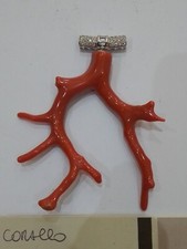 Pendente Ramo Corallo naturale con brillantini 