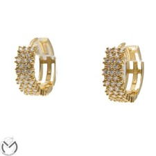 Orecchini oro giallo 18 kt 750 cerchio zirconi -603/ST-