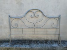 SCHIENALE LETTO FERRO BATTUTO GRIGIO CHIARO