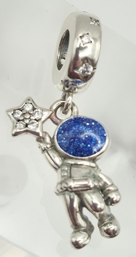 Charm astronauta argento - 3d,