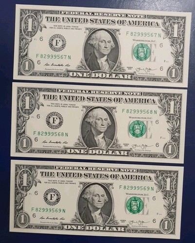 Lotto banconote da 1 - di, 3
