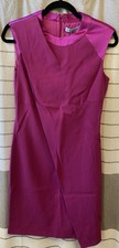 Abito Blumarine Drappeggio Frontale Rosa Fucsia Tg 6 Made In Italy Misto Rayon Nuovo