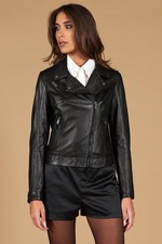 Chiodo Vera Pelle Nera Donna