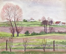 Acquerello Paesaggio Autunnale