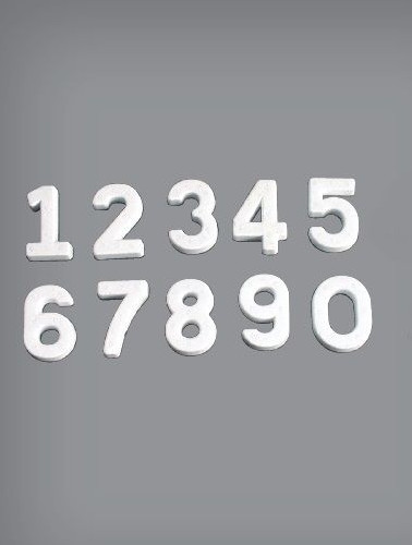 Numeri polistirolo 7 5 - in, h.