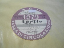 TASSA DI CIRCOLAZIONE ACI - ANNI 60-70 - BOLLO AUTO - SCEGLI DAL MENU'