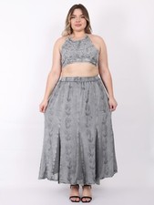 Gonna lunga donna con ricamo