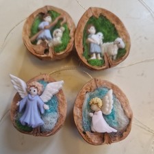 4 angeli in noce fatti a mano