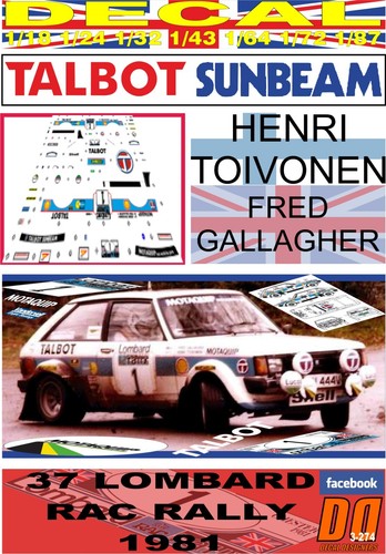 Decal talbot sunbeam - decal,