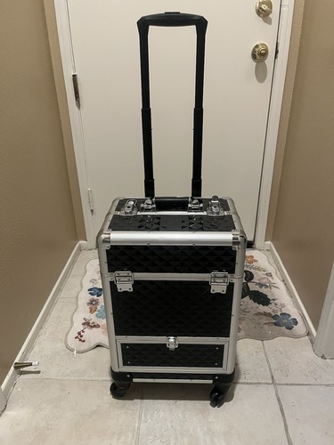 Rolling makeup case travel - case,