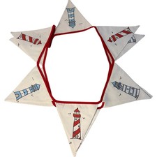 Zigolo del faro con 12 gagliardetti, Zigolo di cotone 195 cm di lunghezza