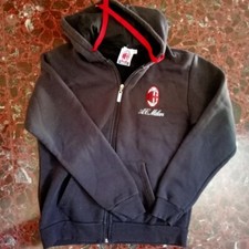 FELPA CON ZIP ORIGINALE ED UFFICIALE MILAN CALCIO MILAN SHOP TG.MEDIA CAPPUCCIO