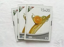 SET 3 cornici a giorno per foto stampe poster cm 15 x 20 con vetro e clip