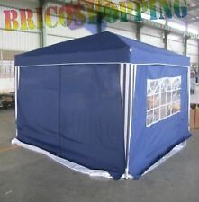 Gazebo Ble Alluminio Pieghevole 3x3 Con Teli Rapido X Mercatini Richiudibile