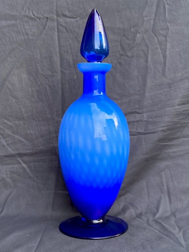 Bottiglia vetro blu con - bottiglia,