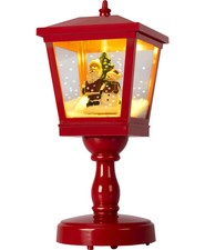 Lanterna Natalizia Babbo Natale Luci Led Effetto Neve Luminosa Musicale Addobbi