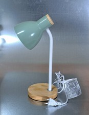 Lampada Abat-Jour In legno e ferro colore verde e bianco - New old stock