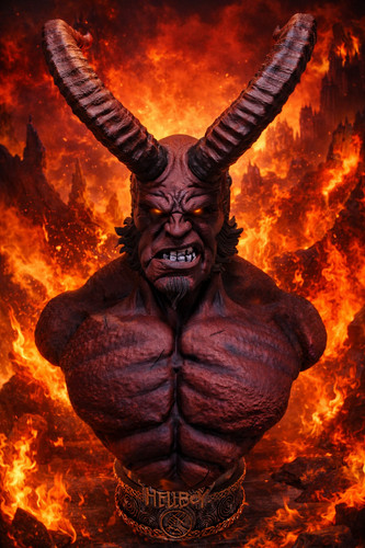 Statua busto hellboy cm - busto,