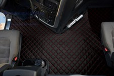 SET TAPPETI COPRICOFANO ECOPELLE NERO ROSSO PER IVECO STRALIS HI-WAY AUTOMATICO