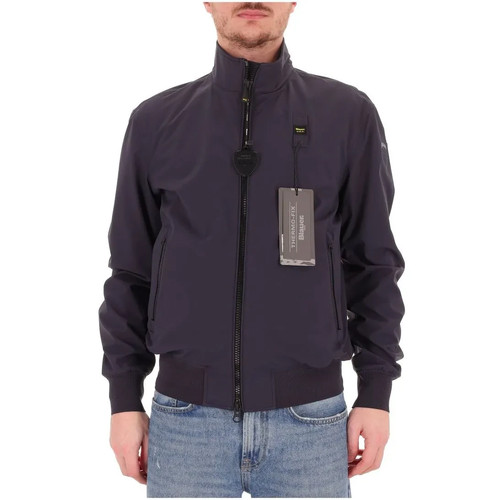 Blauer bomber con cuciture - con,
