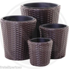 KIT 4 VASI IN POLYRATTAN