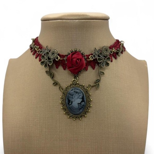 Collana chocker rosso - chocker,