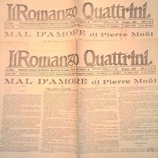 MAL D'AMORE IL ROMANZO QUATTRINI LUGLIO 1923 N 21 e 21 BIS