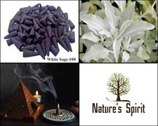 Coni di incenso salvia bianca naturale x 100-Premium Masala Dhoop Cono