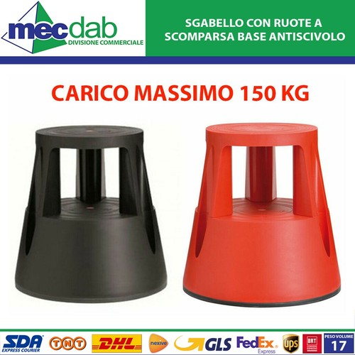 Sgabello con ruote scomparsa - con,