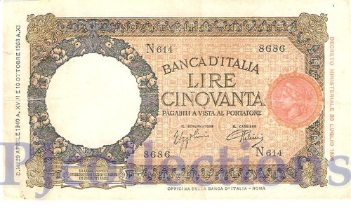 Italy lire 1940 pick 54b - italy,