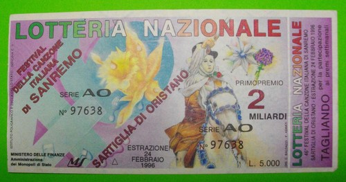 Biglietto lotteria festival - biglietto,