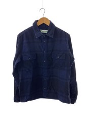 OFF-WHITE 19SS STENCIL FLANELLA SHIRT OMGA060R19C camicia manica lunga M cotone BLU 