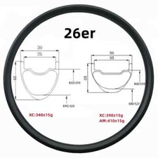 Cerchio carbonio bici mtb 26