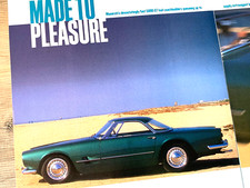 MASERATI 5000 GT COACHBUILT - FRAMEABLE ORIGINAL PRESS CAR ROAD TEST REVIEW