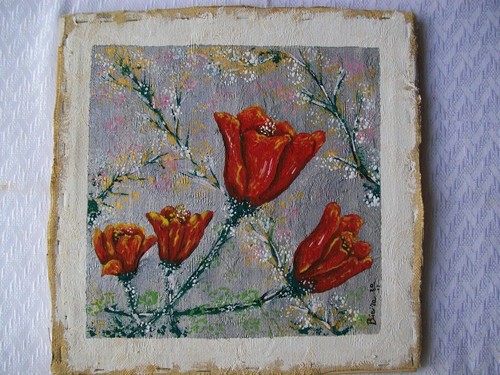 Dipinto tela fiori tulipani - dipinto,
