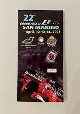 Programma Ufficiale 22° GP Imola 2002 Formula 1. San Marino