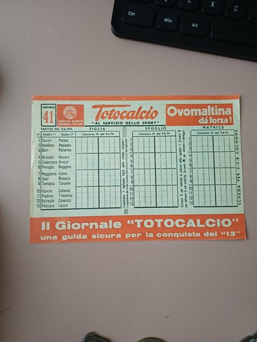 Schedina totocalcio concorso - schedina,