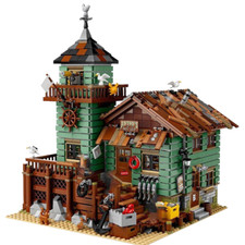 Vecchio negozio di pesca set